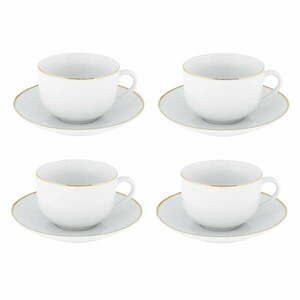 Białe porcelanowe filiżanki zestaw 4 szt. 200 ml Gold Chic – Villa Altachiara obraz