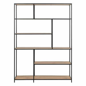 Czarno-naturalny regał w dekorze dębu 135x185 cm Seaford – Actona obraz
