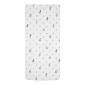 Biało-różowe prześcieradło dziecięce do łóżeczka z satyny bawełnianej z gumką 60x120 cm Pink Girl – Butter Kings obraz