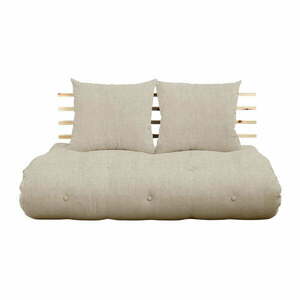 Sofa rozkładana z lnianym obiciem Karup Design Shin Sano Natural/Linen obraz