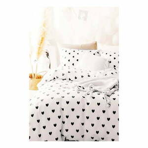 Biała pościel jednoosobowa z bawełny renforcé z prześcieradłem 160x220 cm Mini Hearts – Mila Home obraz
