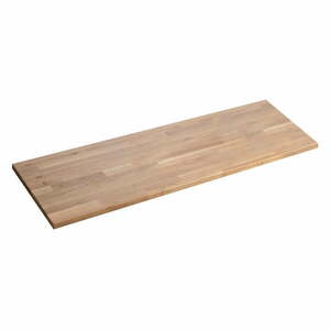Blat łazienkowy z litego drewna dębowego w naturalnym kolorze 120x36 cm Woody – Sapho obraz