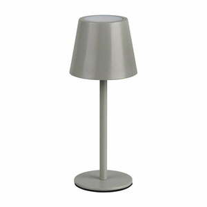 Szara lampa stołowa LED z metalowym kloszem (wysokość 21 cm) Diaz – Trio obraz