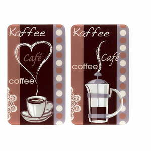 Zestaw 2 szklanych płyt ochronnych na kuchenkę Maximex Coffee, 52x30 cm obraz