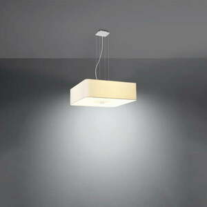 Biała lampa wisząca z tekstylno-szklanym kloszem Kortez – Nice Lamps obraz