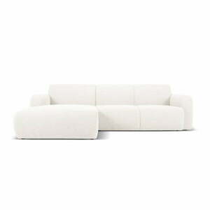 Biały narożnik z materiału bouclé (lewostronny) Molino – Micadoni Home obraz