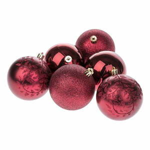 Zestaw 6 czerwonych bombek Dakls Christmas obraz