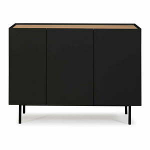 Czarno-naturalna niska komoda w dekorze dębu 110x85 cm Arista – Teulat obraz