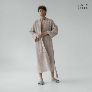 Beżowy szlafrok w rozmiarze XXL Honeycomb – Linen Tales obraz
