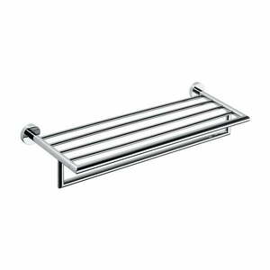 Mosiężna półka na ręczniki w kolorze srebra Sapho X-Round, szer. 65 cm obraz