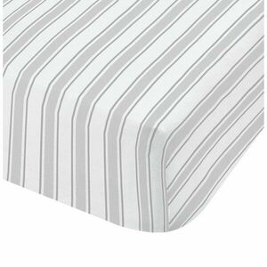Szaro-białe bawełniane prześcieradło Bianca Check And Stripe, 135x190 cm obraz