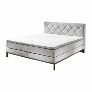 Jasnoszare łóżko boxspring 160x200 cm Rockaway – Rojaplast obraz