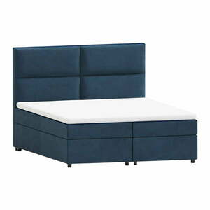 Ciemnoniebieskie łóżko boxspring ze schowkiem 160x200 cm Rico – Ropez obraz