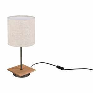 Beżowo-naturalna lampa stołowa z tekstylnym kloszem (wysokość 40 cm) Elmau – Trio obraz
