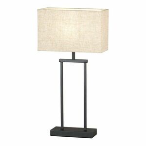 Czarno-beżowa lampa stołowa z tekstylnym kloszem (wysokość 52 cm) Ann – Fischer & Honsel obraz