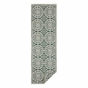 Zielono-kremowy dywan odpowiedni na zewnątrz NORTHRUGS Jardin, 80x250 cm obraz