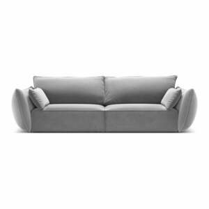 Jasnoszara aksamitna sofa 208 cm Vanda – Mazzini Sofas obraz