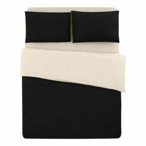 Czarno-kremowa bawełniana pościel dwuosobowa z prześcieradłem 200x220 cm – Mila Home obraz