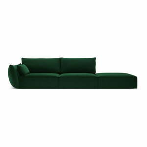 Ciemnozielona aksamitna sofa lewostronna 264 cm Vanda – Mazzini Sofas obraz
