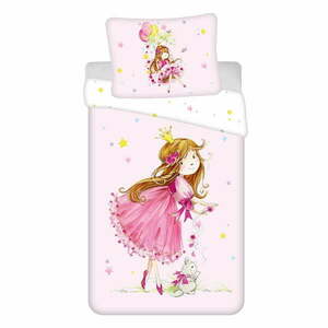 Różowa bawełniana pościel dziecięca jednoosobowa 140x200 cm Fairy – Jerry Fabrics obraz