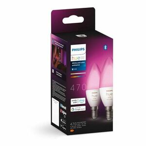 Inteligentne żarówki LED z gwintem E14, 5 W zestaw 2 szt. White ambiance – Philips Hue obraz