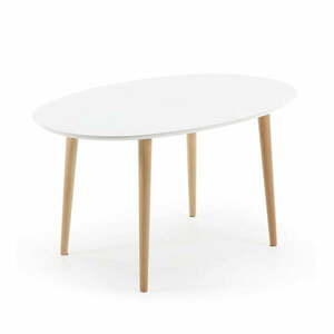 Biały rozkładany stół z białym blatem 90x140 cm Oqui – Kave Home obraz