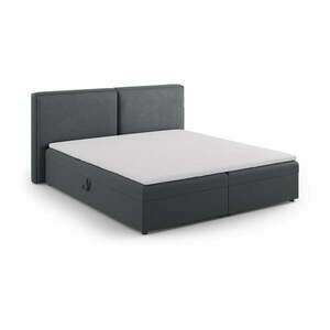 Ciemnoszare łóżko boxspring ze schowkiem 160x200 cm Arendal – Cosmopolitan Design obraz