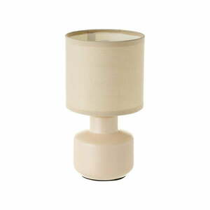 Beżowa ceramiczna lampa stołowa z tekstylnym kloszem (wys. 22 cm) – Casa Selección obraz