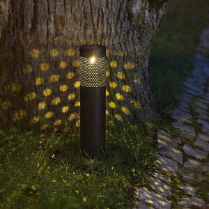 Czarne oświetlenie solarne LED ze stali nierdzewnej Star Trading Blace, wys. 39 cm obraz