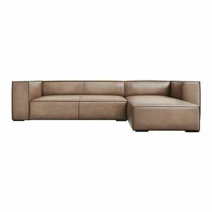 Jasnobrązowy skórzany narożnik (prawostronny) Madame – Windsor & Co Sofas obraz