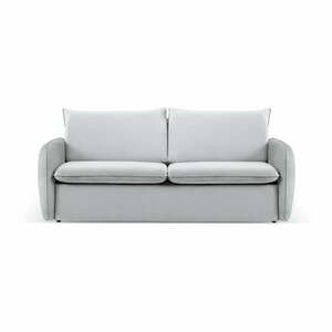 Jasnoszara aksamitna rozkładana sofa 214 cm Vienna – Cosmopolitan Design obraz