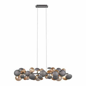Lampa wisząca w szaro-złotym kolorze ze szklanym kloszem Bubble – Trio Select obraz