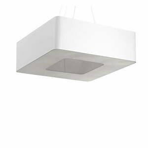 Biała lampa wisząca z tekstylnym kloszem Piano – Nice Lamps obraz