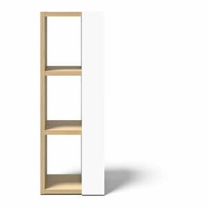 Biały regał w dekorze dębu 40x114 cm Ella – TemaHome obraz