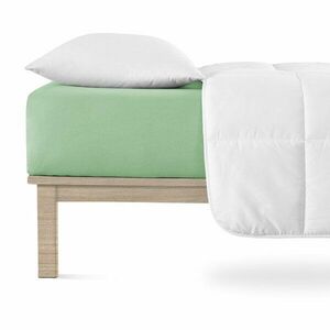 Zielone dżersejowe prześcieradło z gumką 200x220 cm Boxspring – Andrea Simone obraz