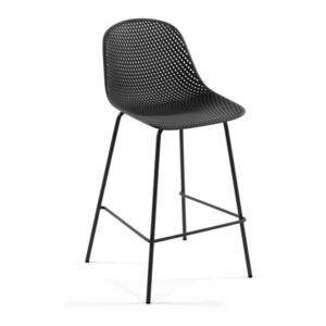 Antracytowy metalowy/plastikowy hoker ogrodowy Quinby – Kave Home obraz