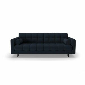 Ciemnoniebieska rozkładana sofa ze schowkiem z materiału bouclé 222 cm Bali – Cosmopolitan Design obraz