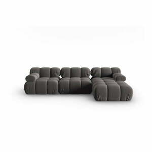 Ciemnoszara aksamitna sofa 285 cm Bellis – Micadoni Home obraz