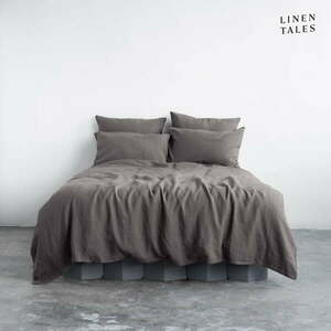 Ciemnoszara lniana pościel dwuosobowa 200x200 cm – Linen Tales obraz