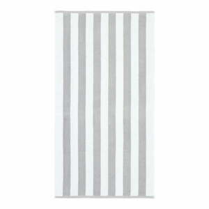 Biało-szary bawełniany ręcznik kąpielowy frotte 90x140 cm Reversible Stripe – Bianca obraz