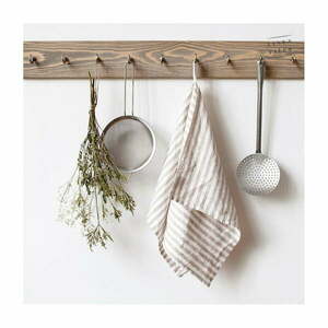 Lniana ścierka 45x65 cm Natural White Stripes – Linen Tales obraz