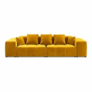 Żółty aksamitny podłokietnik do sofy modułowej Rome Velvet - Cosmopolitan Design obraz