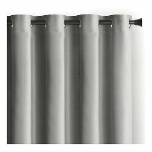 Jasnoszara aksamitna zasłona częściowo zaciemniająca (dimout) 140x245 cm Eyelets – Restilo obraz