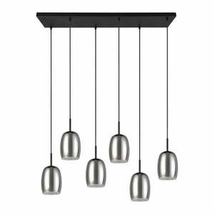 Lampa wisząca w srebrnym kolorze ze szklanym kloszem Barret – Trio Select obraz