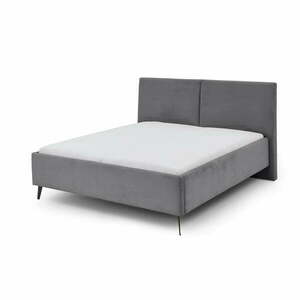 Szare tapicerowane łóżko dwuosobowe ze schowkiem ze stelażem 180x200 cm Lando – Meise Möbel obraz