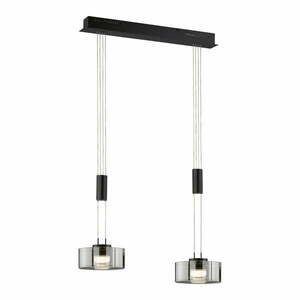 Czarna lampa wisząca LED ze ściemniaczem i szklanym kloszem Lavin – Fischer & Honsel obraz