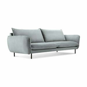 Jasnoszara aksamitna sofa Cosmopolitan Design Vienna, 200 cm obraz