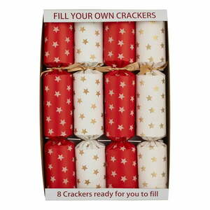 Crackery świąteczne zestaw 8 szt. Cream & Red Stars – Robin Reed obraz