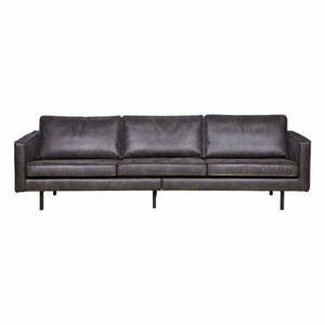 Czarna sofa z obiciem ze skóry z recyklingu BePureHome Rodeo, 277 cm obraz