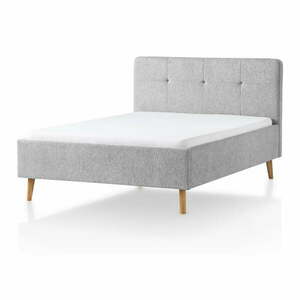 Jasnoszare tapicerowane łóżko dwuosobowe 140x200 cm Smart – Meise Möbel obraz